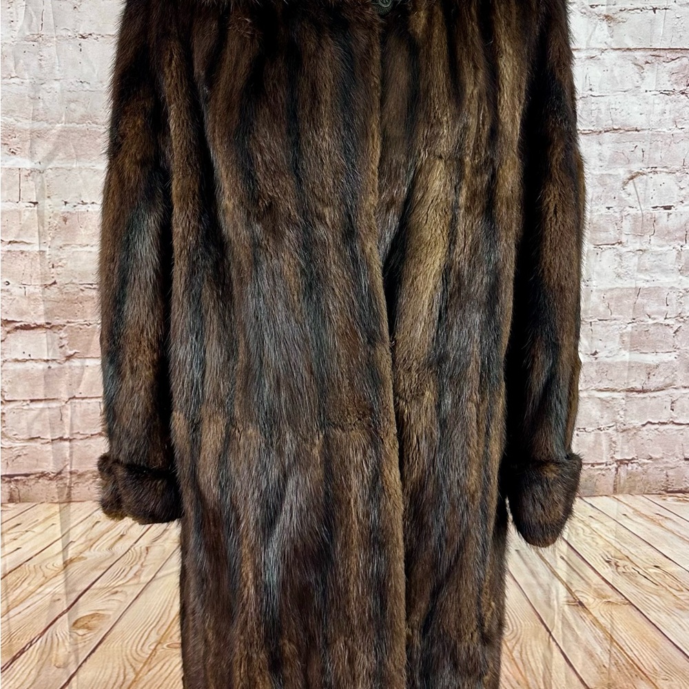 Vintage Nicholas Ungar Long Dark Brown Mink Fur Coat